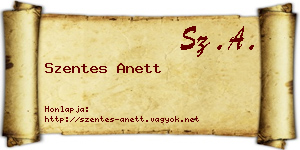 Szentes Anett névjegykártya